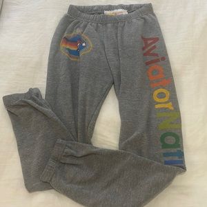WOMEN'S AVIATOR NATION SWEATPANTS - HEATHER GREY